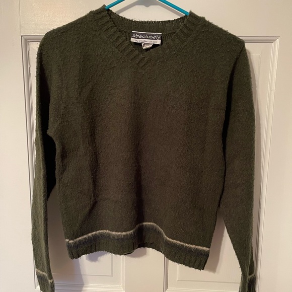 Hunter Green vintage V neck sweater - Picture 1 of 5